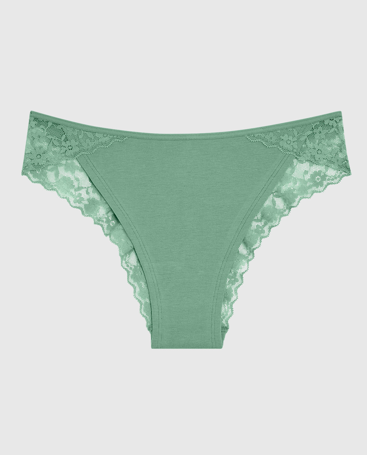 Cheeky Panty with Lace Trim in Wintermint