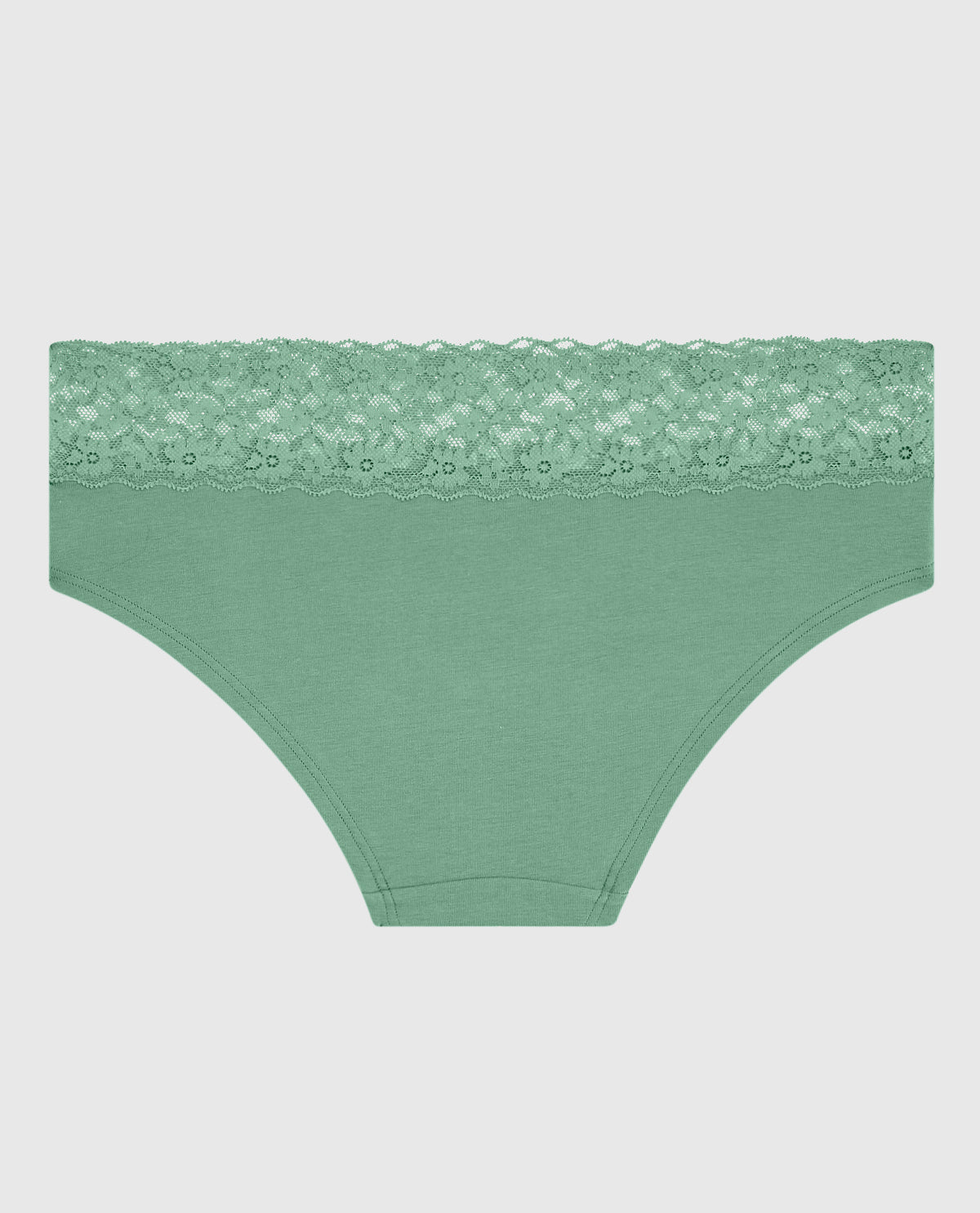 Culotte taille basse avec dentelle menthe d’hiver