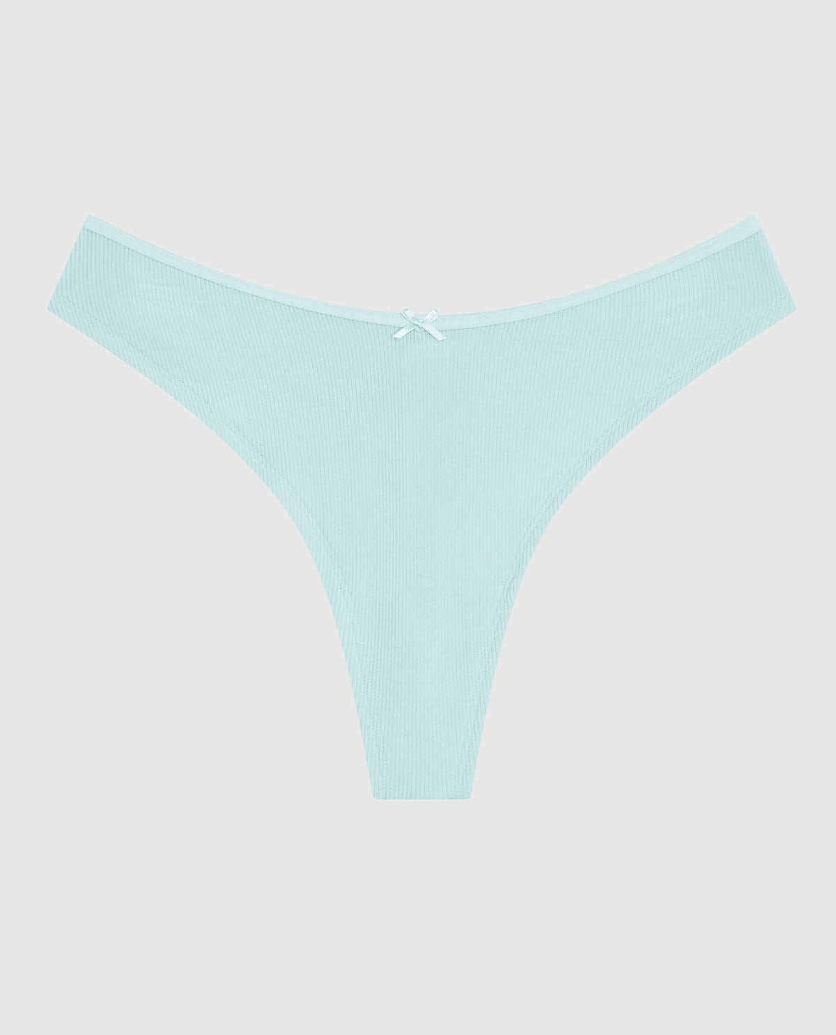 Ultrasoft High Leg Ribbed Thong Panty in Vista Blue