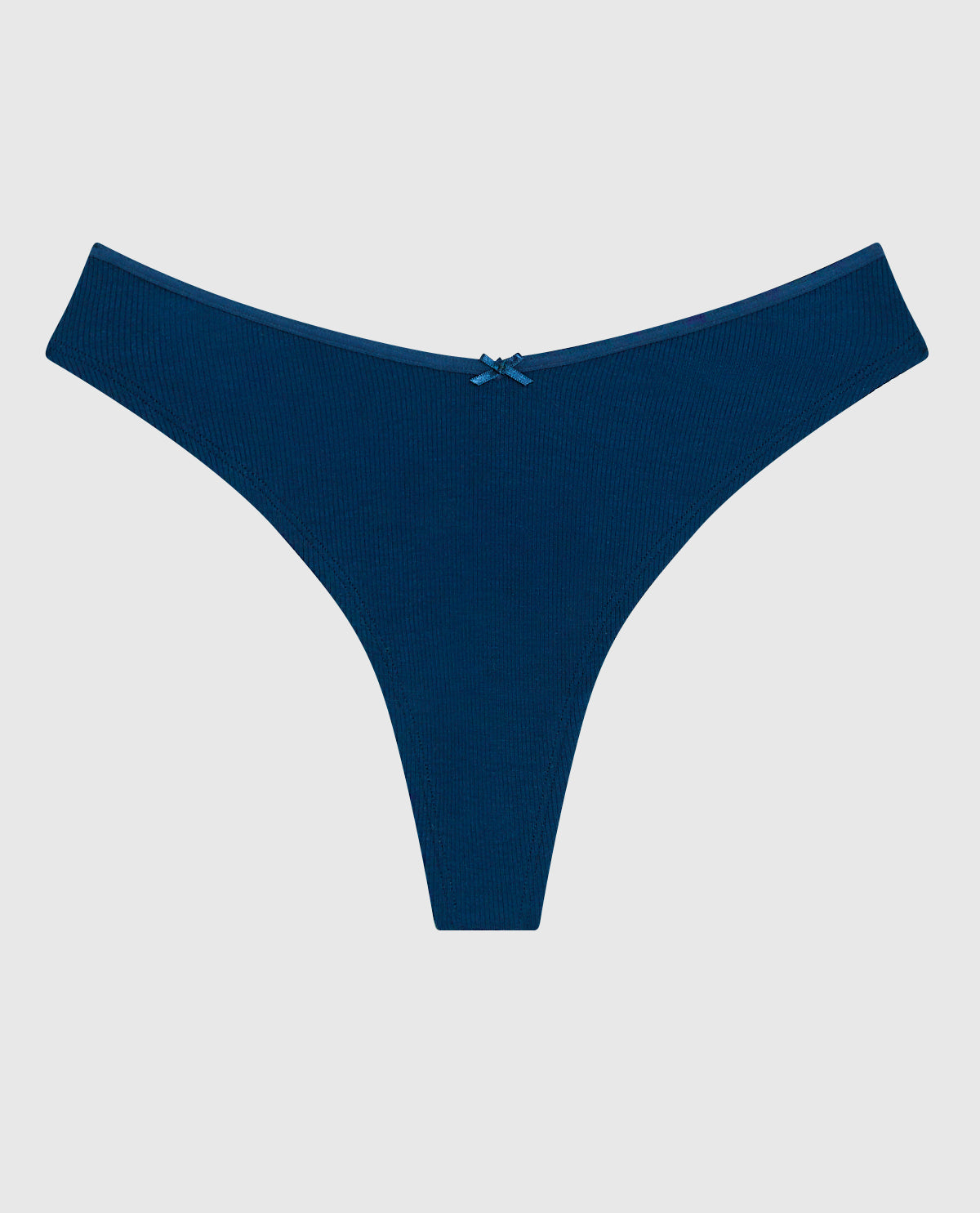 Ultrasoft High Leg Ribbed Thong Panty in Ocean Cavern