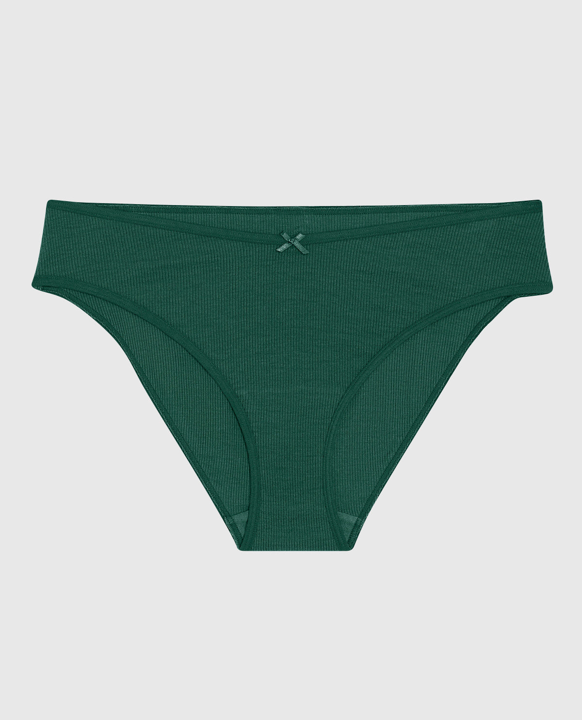 Ultrasoft V-Waist Ribbed Bikini Panty in Emerald Green