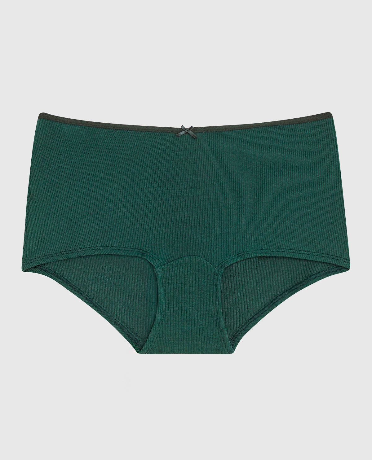 Ultrasoft V-Waist Ribbed Boyshort Panty in Emerald Green