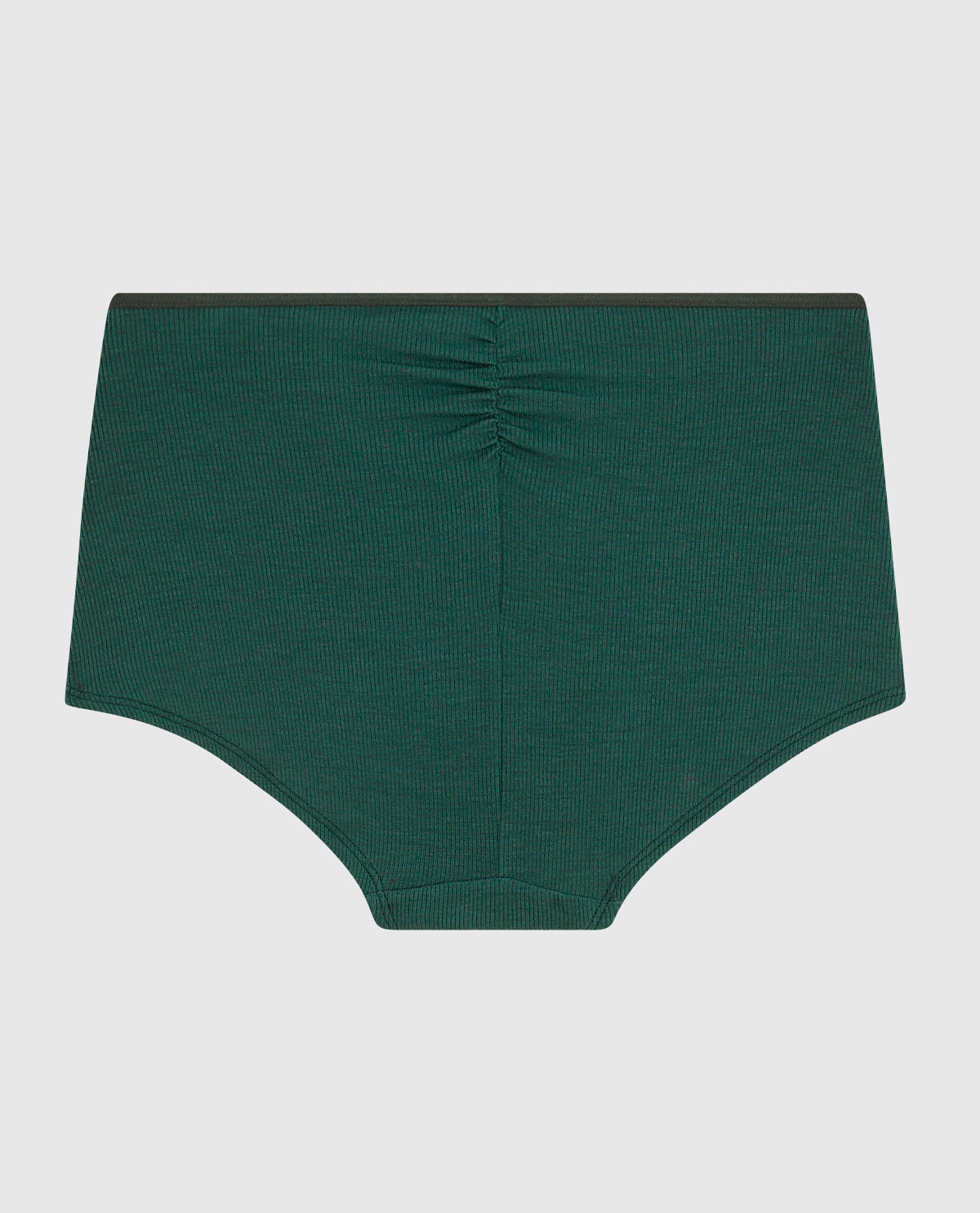 Ultrasoft V-Waist Ribbed Boyshort Panty in Emerald Green