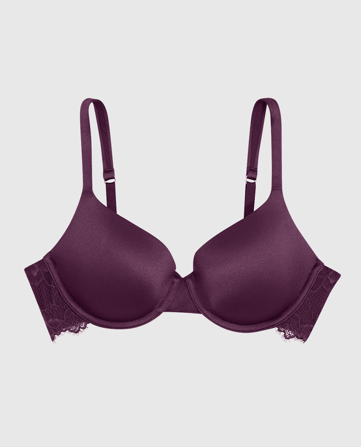 Soutien-gorge couvrant légèrement doublé avec côté en dentelle