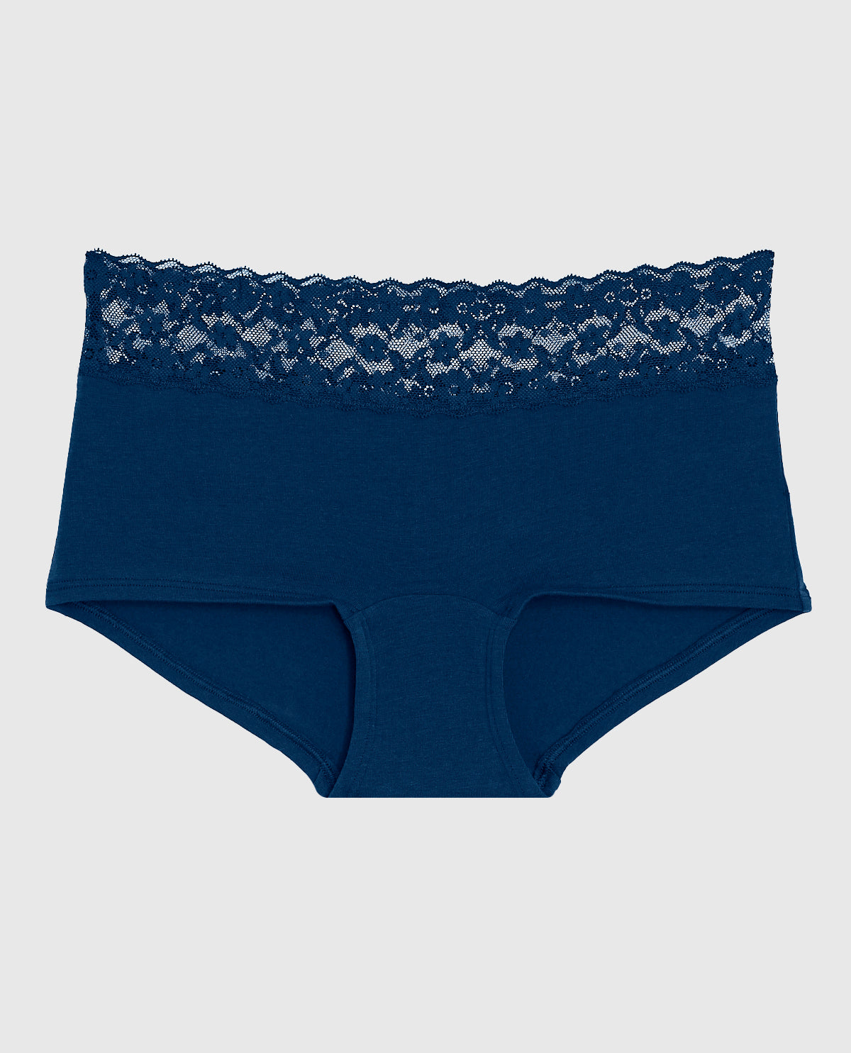 Boyshort Panty with Lace Trim in Ocean Cavern