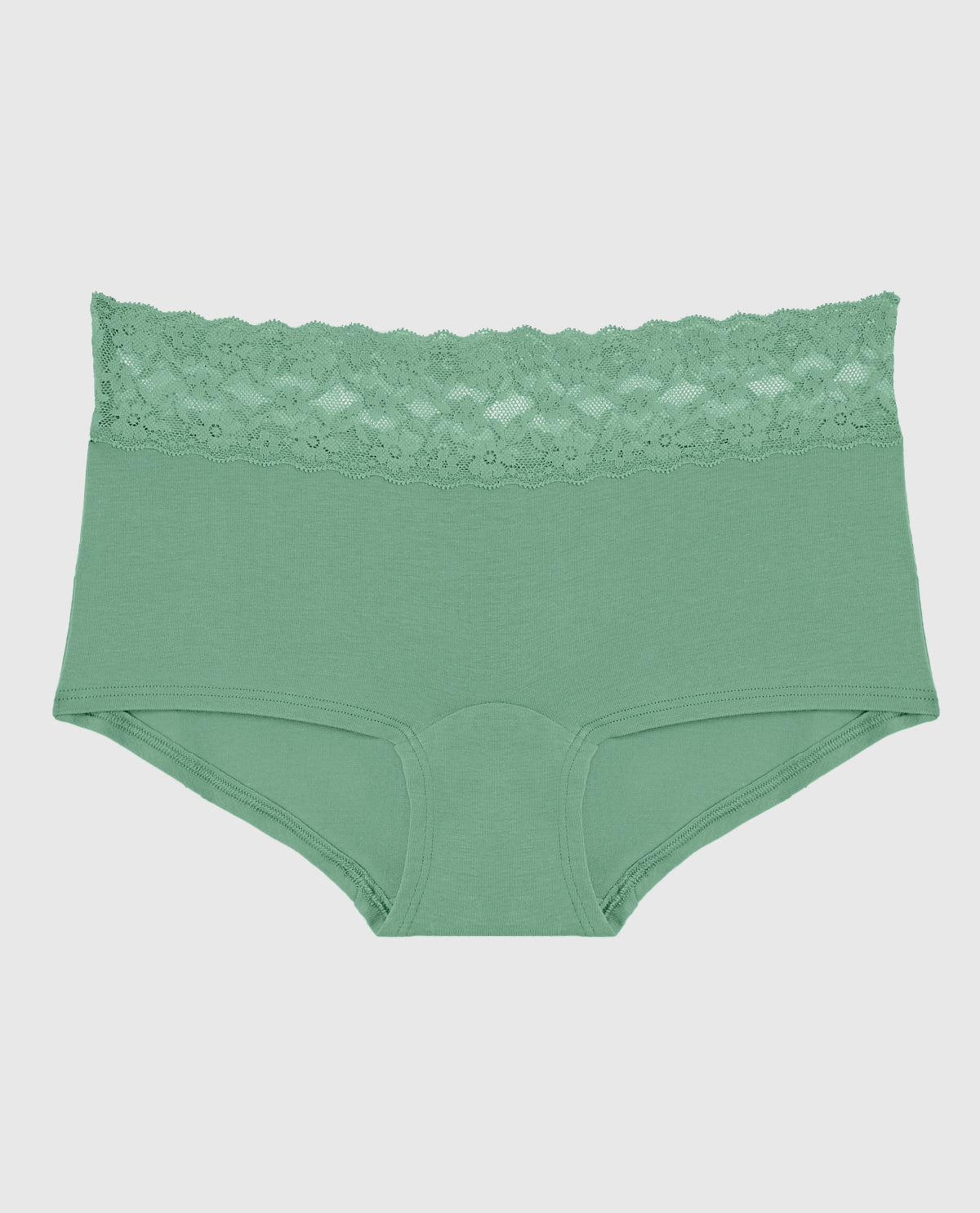 Culotte garçonne avec bordure en dentelle menthe d’hiver