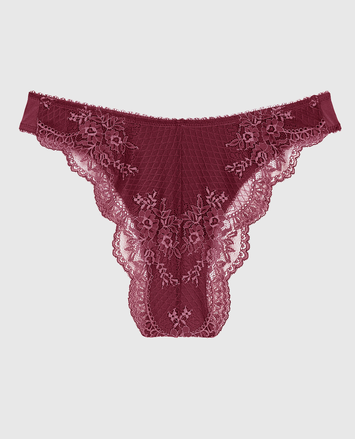 Culotte Cheeky à jambe échancrée en dentelle