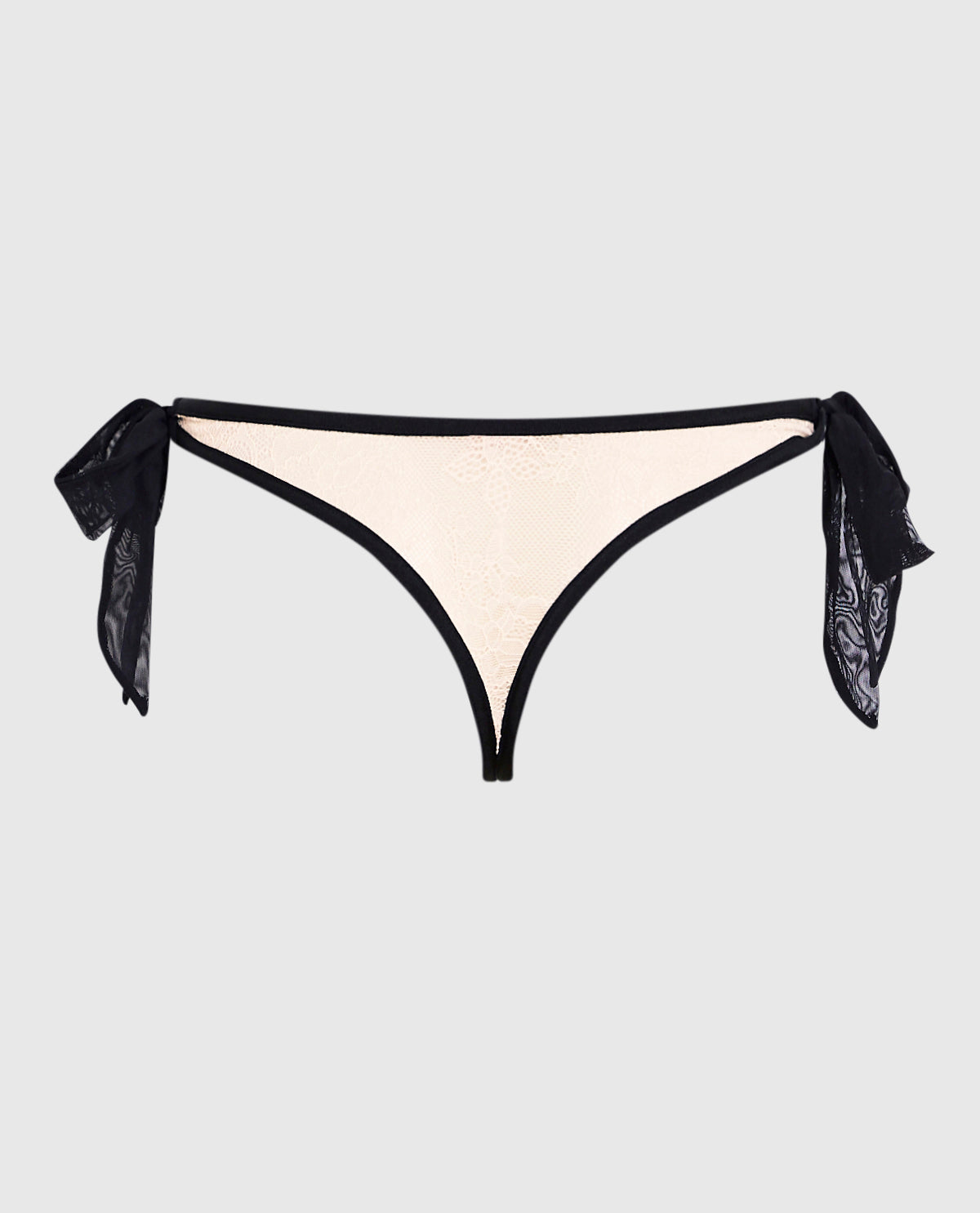 Tie-Side Thong Panty in Ivory Dawn