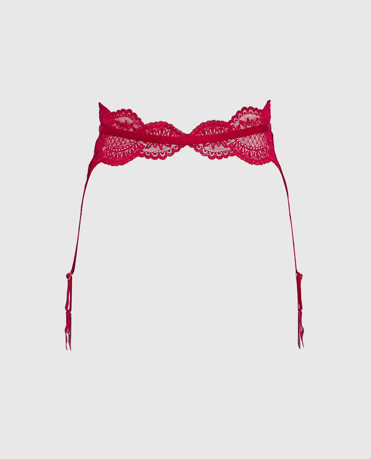 Porte-jarretelles en dentelle rouge cosmo