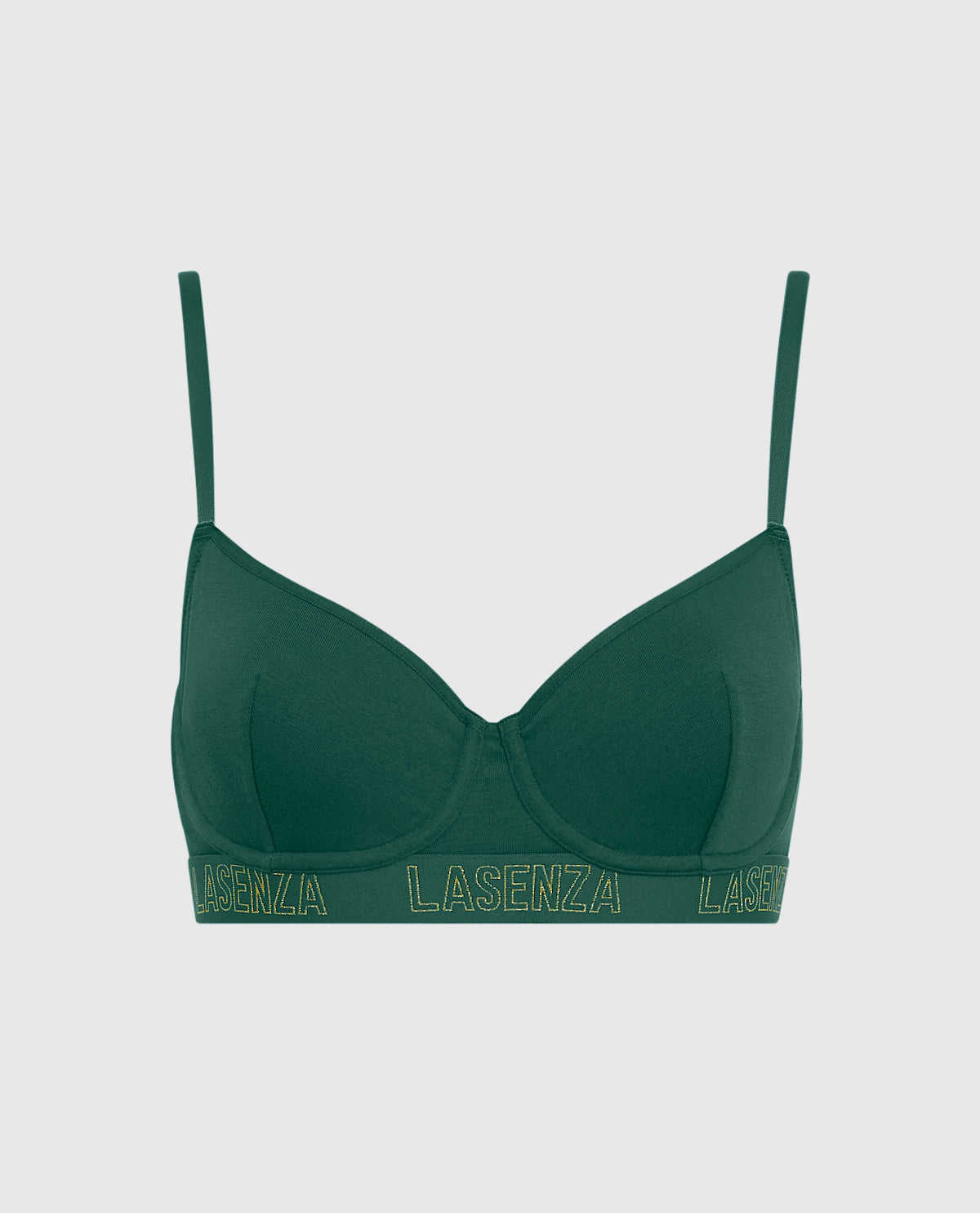 Unlined Balconette Bra with Logo Band