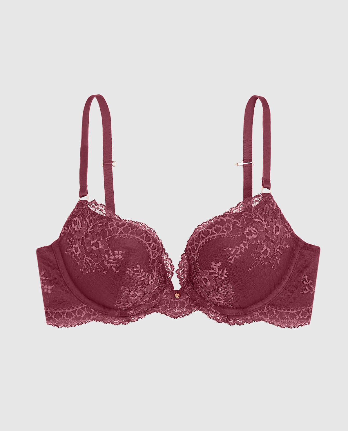 Push Up Bra with Lace Overlay