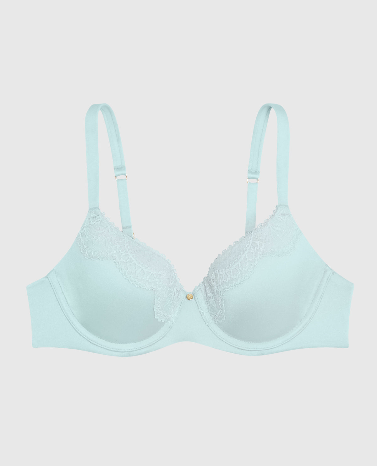 Smooth Lightly Lined Full Coverage Bra with Lace Overlay