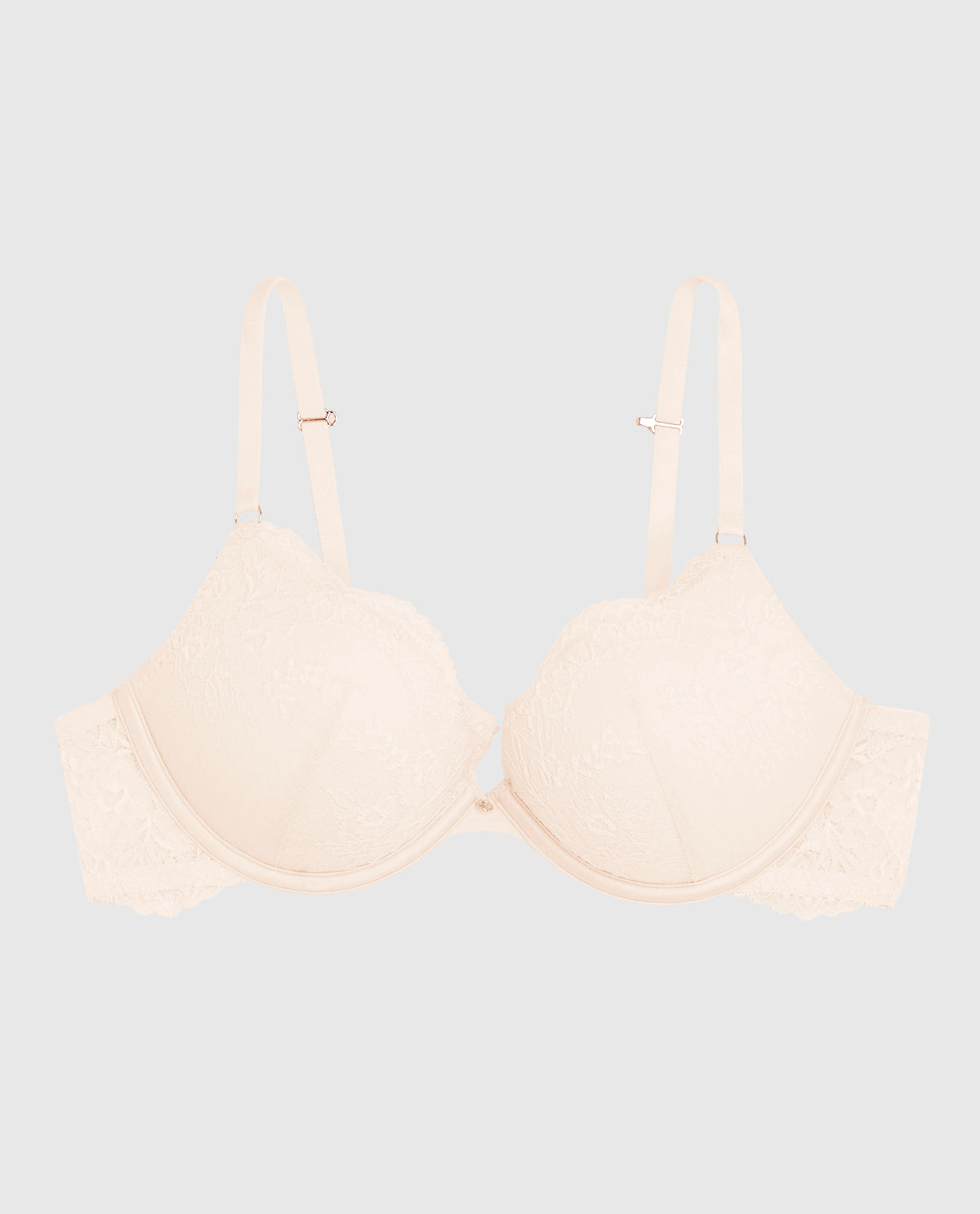 Allover Lace Up 2 Cup Push Up Bra