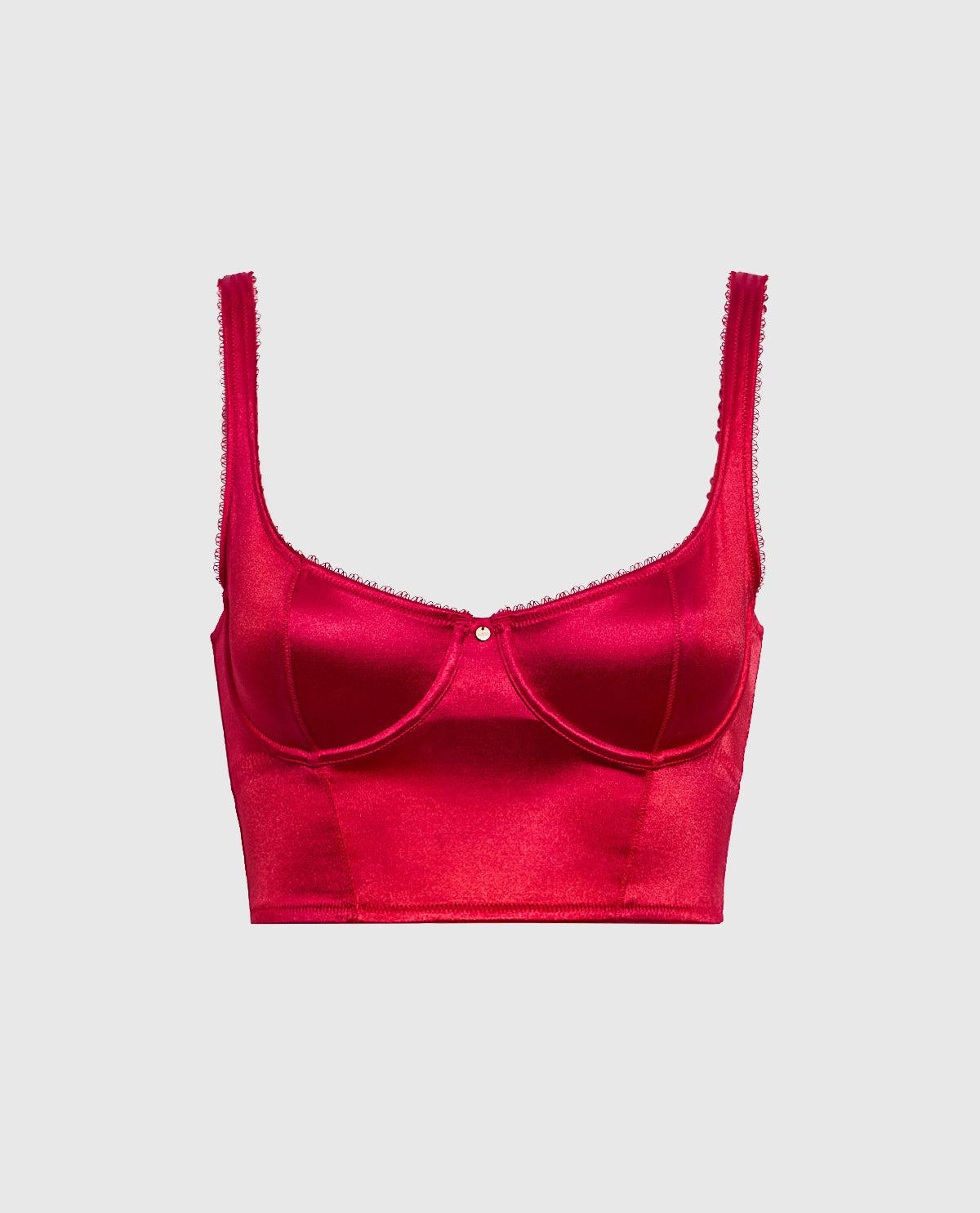 Unlined Satin Balconette Bra Top