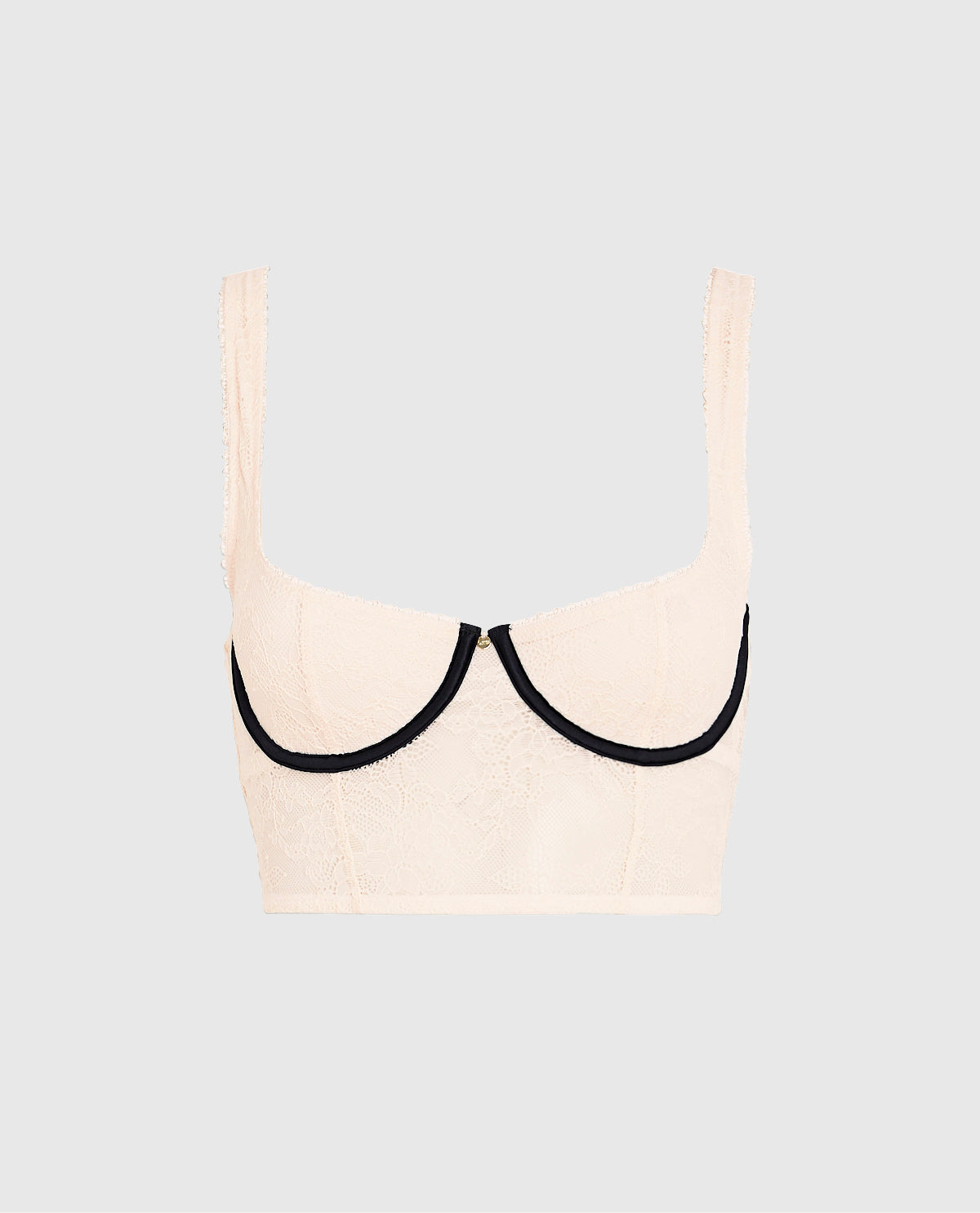 Unlined Satin Balconette Bra Top in Ivory Dawn