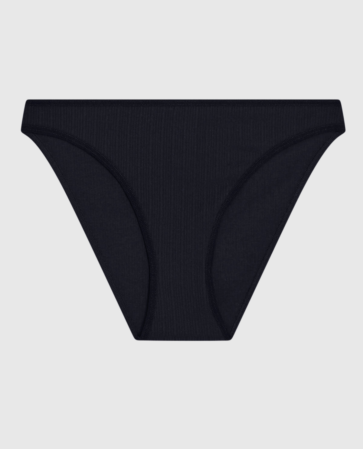 Ribbed Bikini Panty in Black