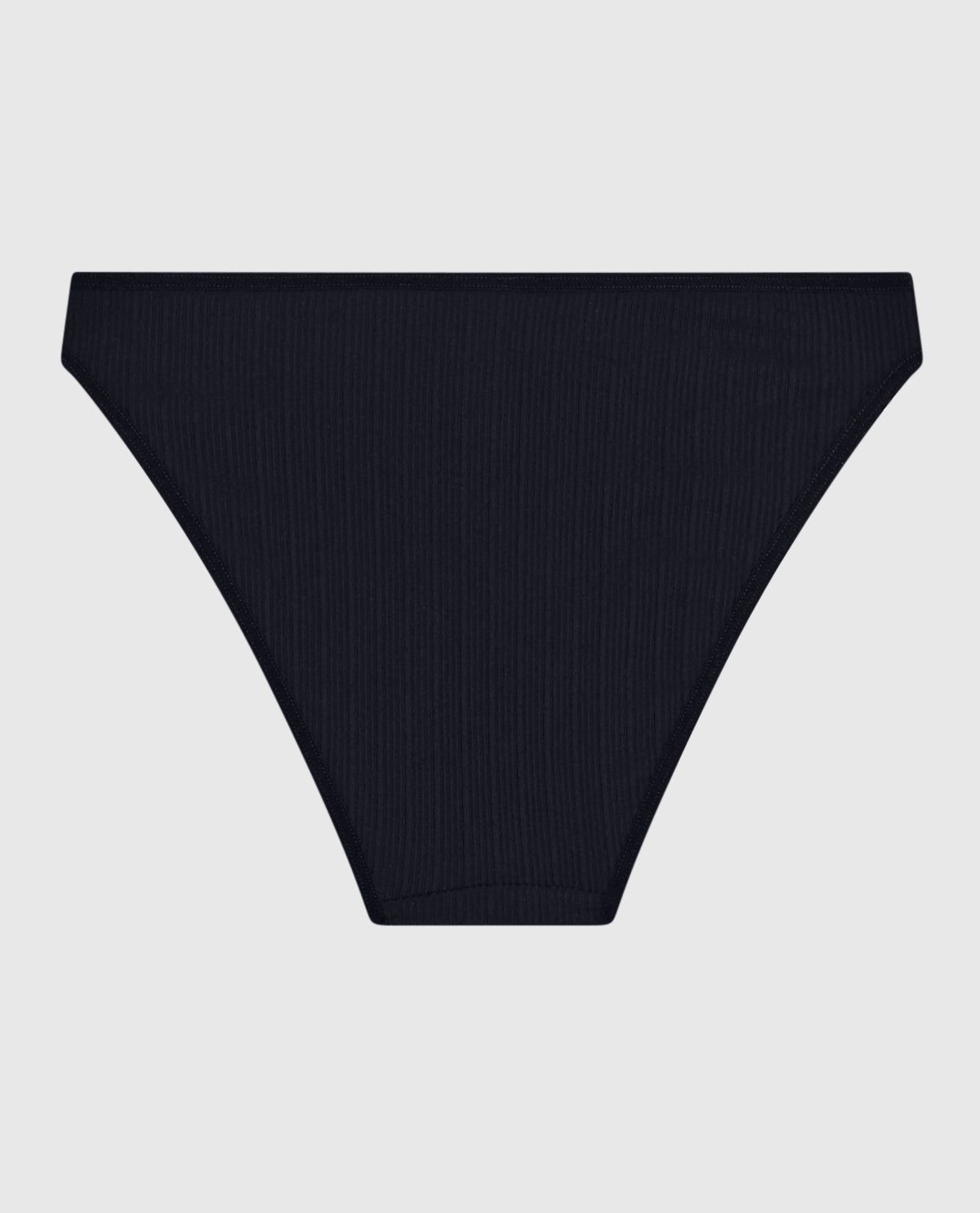 Ribbed Bikini Panty in Black