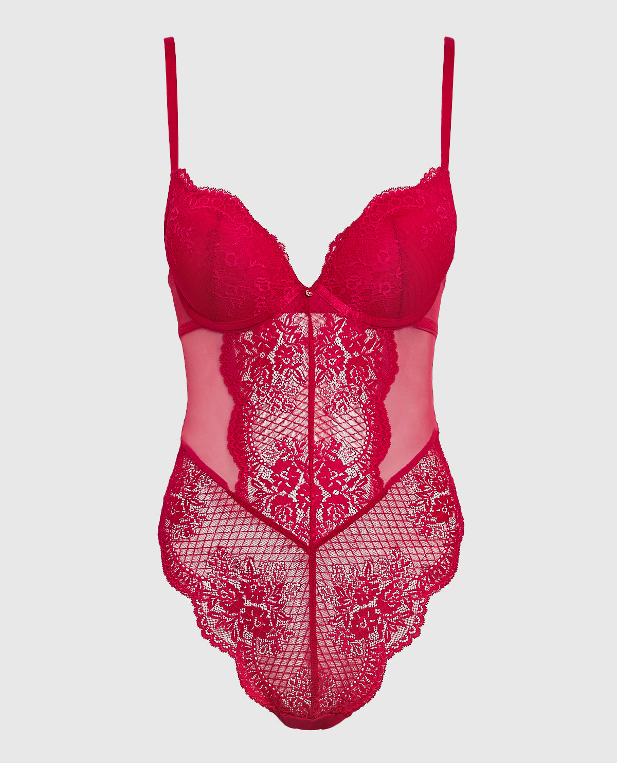 Push Up Lace Bodysuit in Cosmo Red