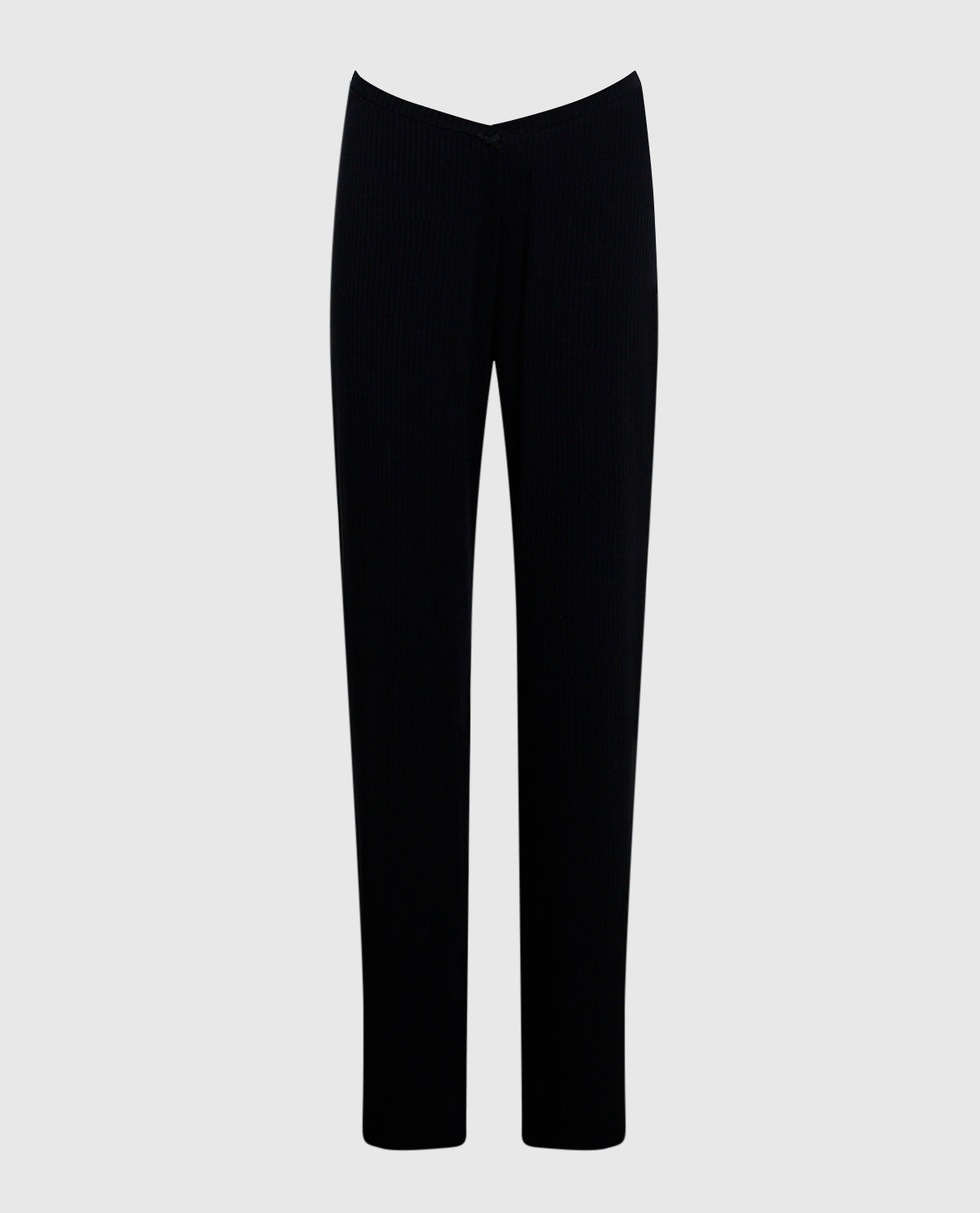 Ribbed Pajama Pant with V-Waist in Smoulder Black