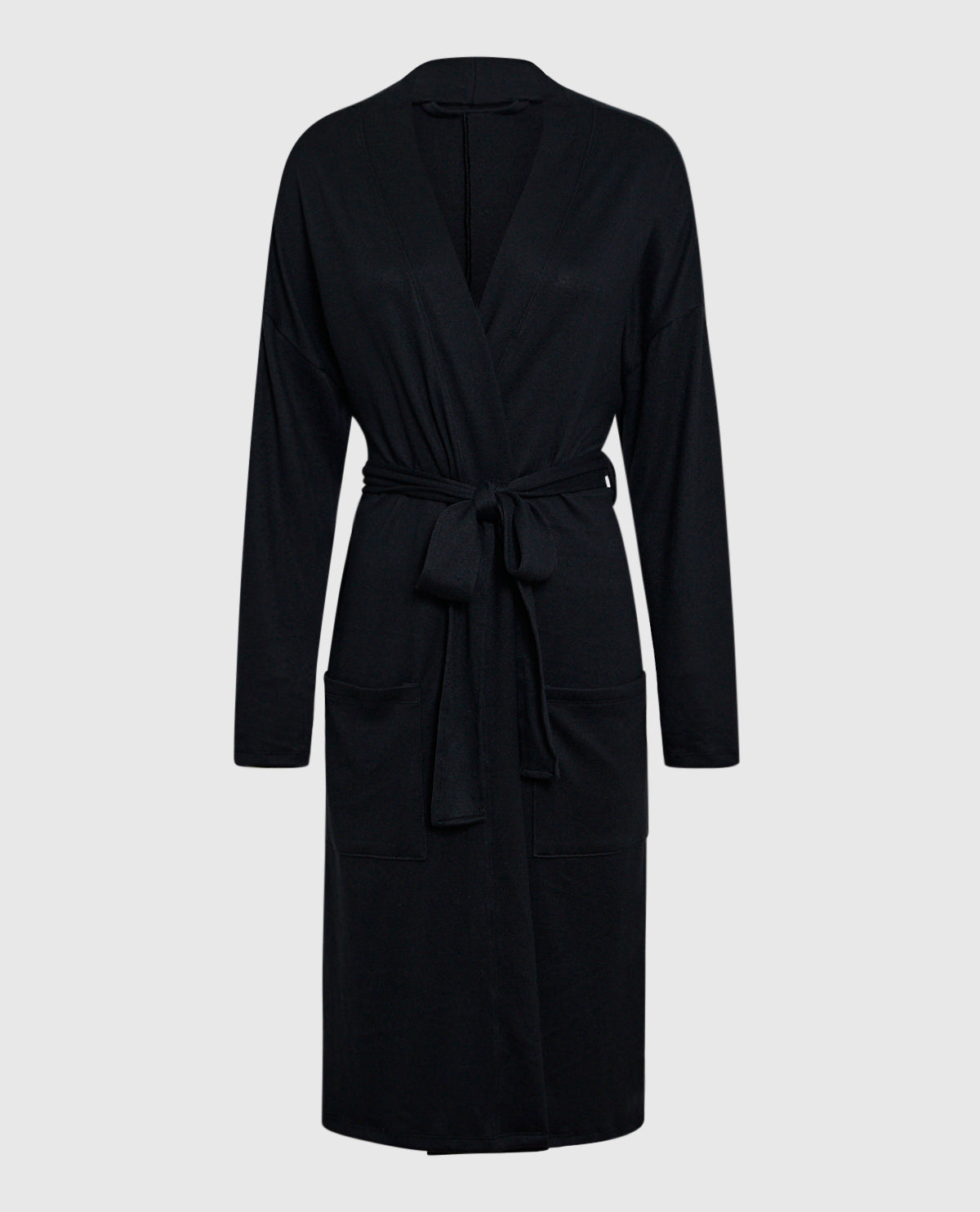 Long Sleeve Jersey Robe in Smoulder Black