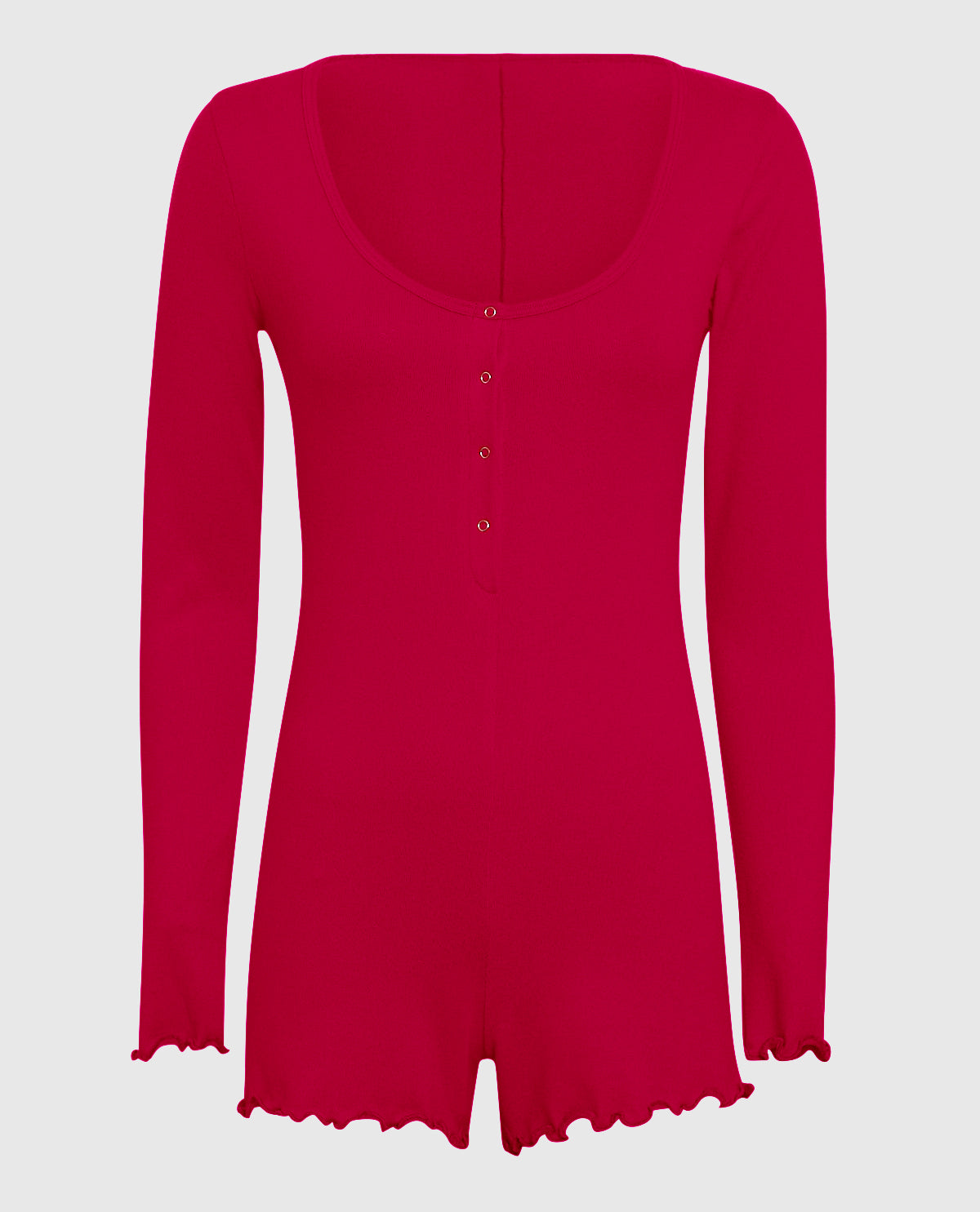 Long Sleeve Onesie in Cosmo Red