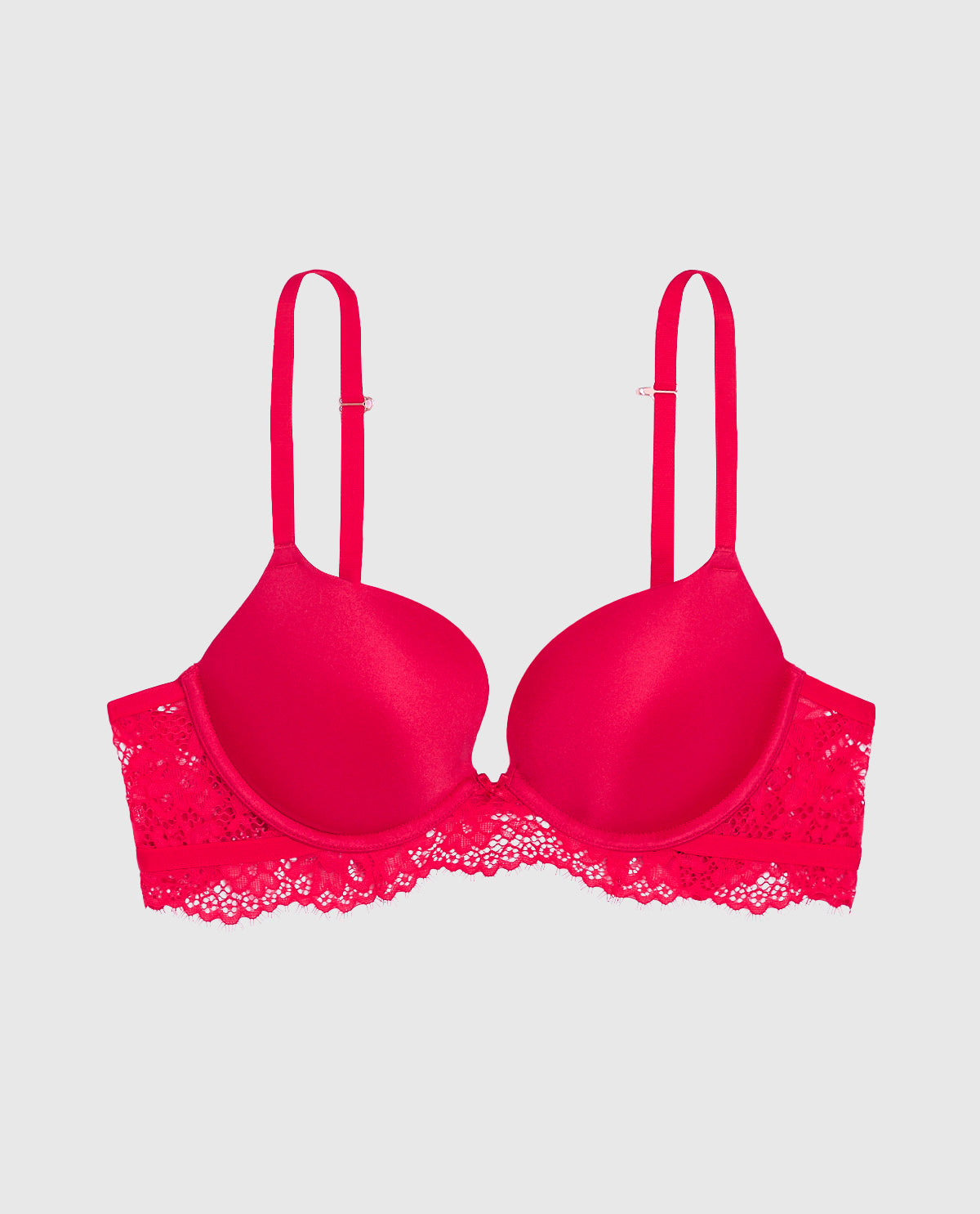 Push Up Bra With Lace Wings in Cosmo Red