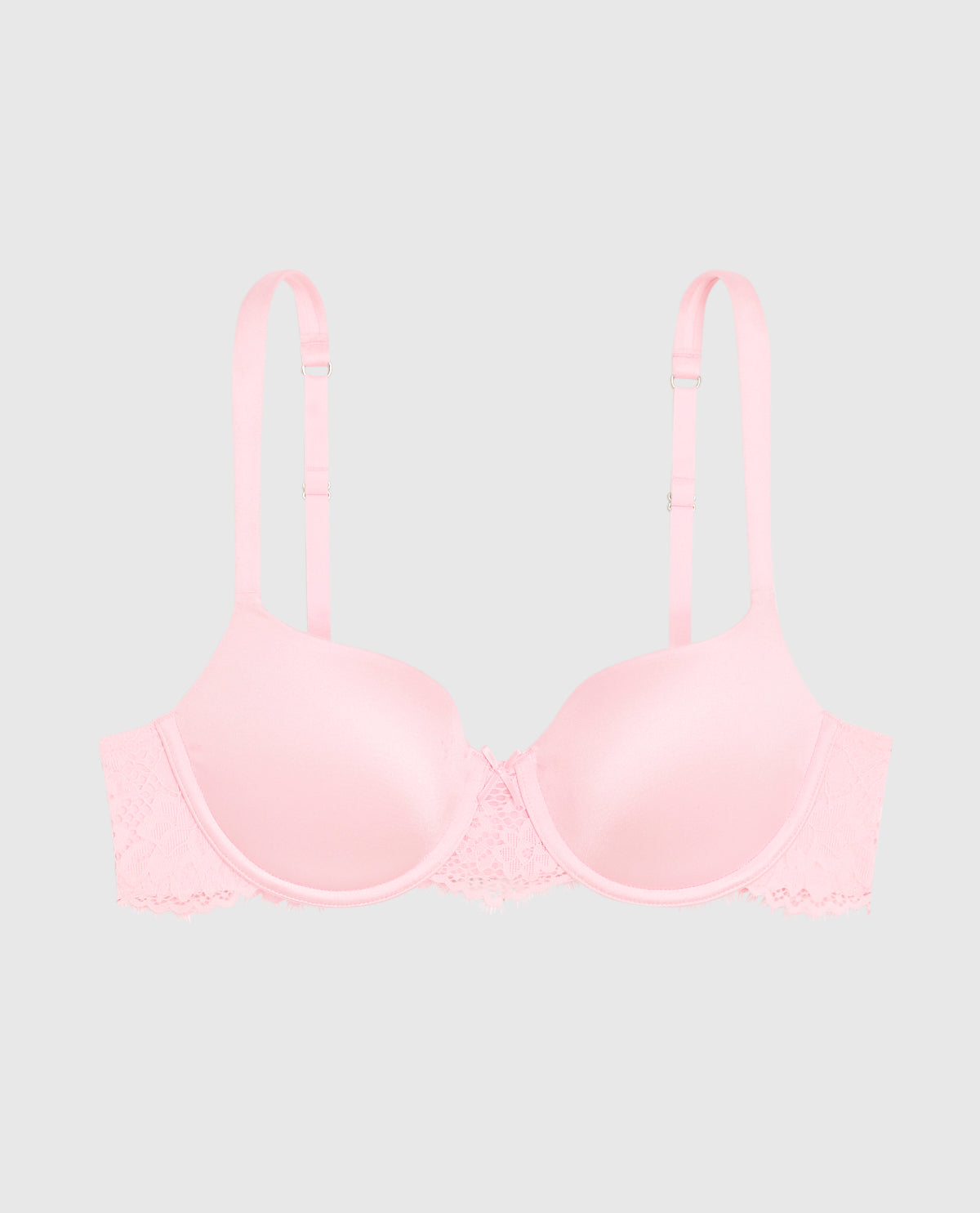 Lightly Lined Balconette Bra with Lace in Pink-A-Boo