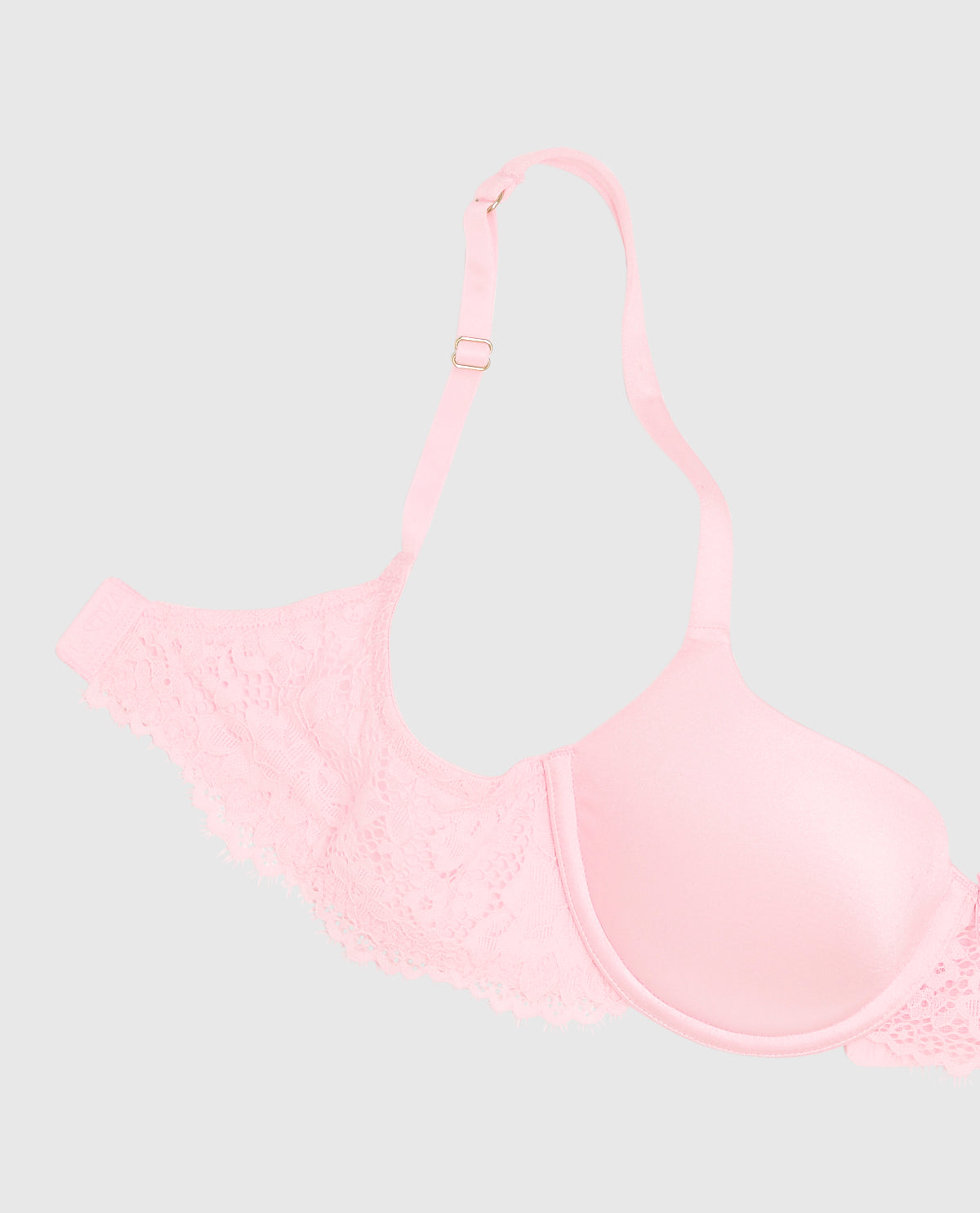 Lightly Lined Balconette Bra with Lace in Pink-A-Boo