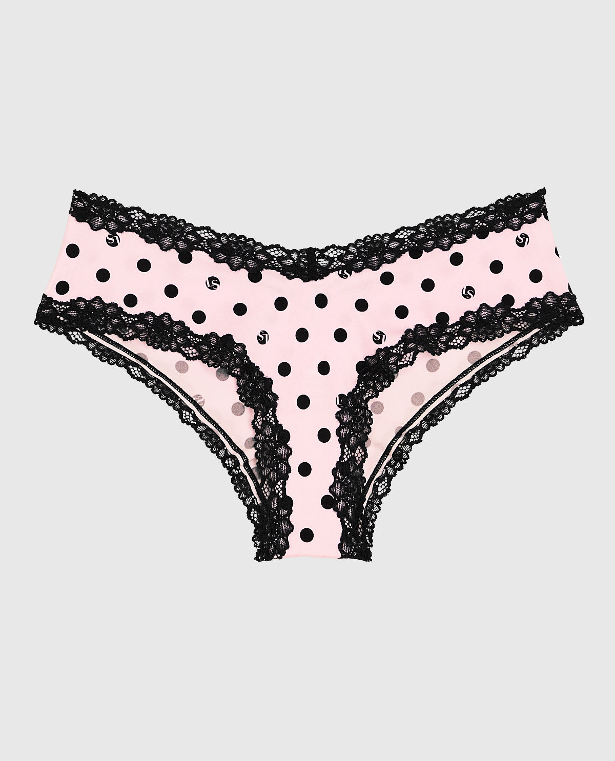 Cheeky Panty with Lace Trim in LS Dot