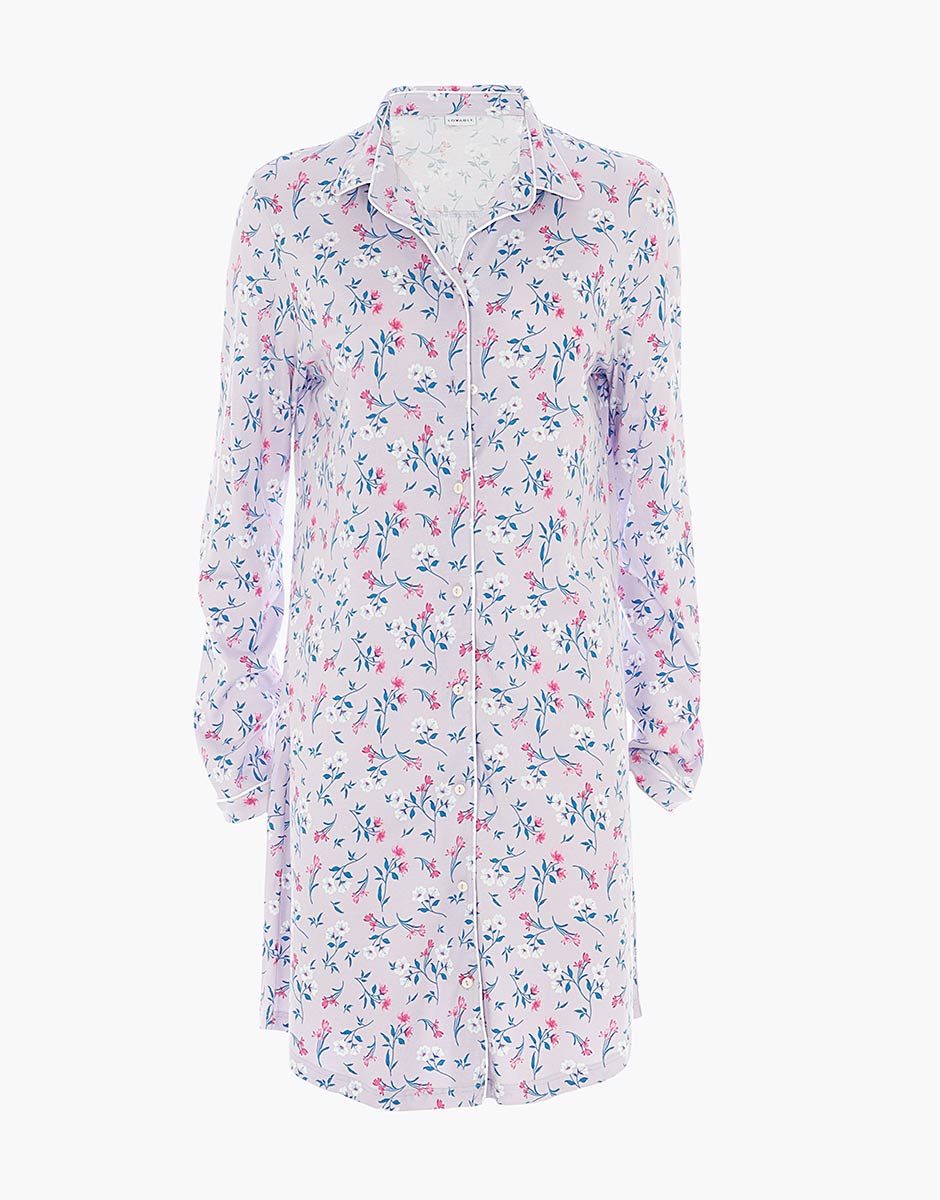 Lovable PJ Sleep Shirt Floral with Piping