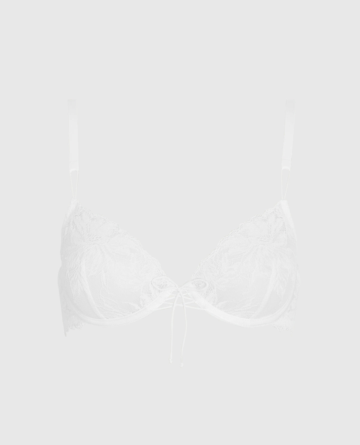 Unlined Lace Demi Bra in Ivory