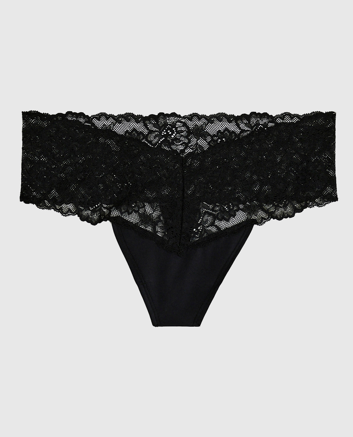 Magnificent Lace Thong Panty in Black