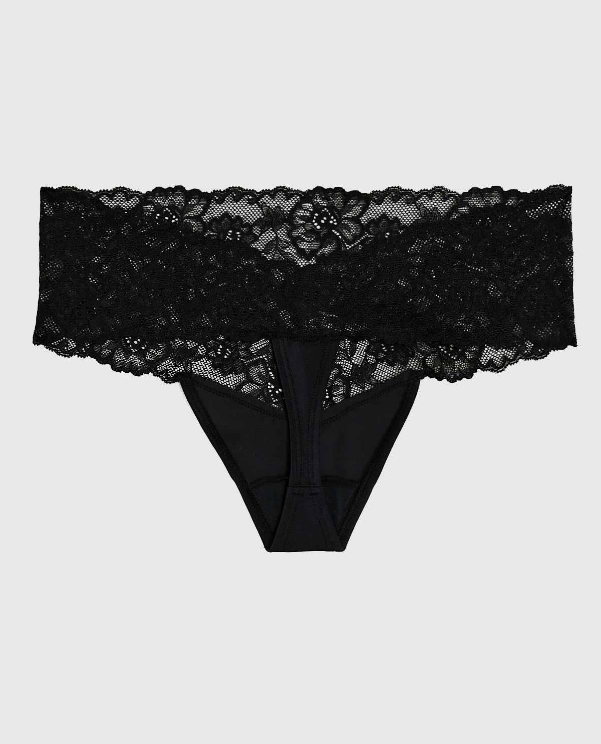 Magnificent Lace Thong Panty in Black