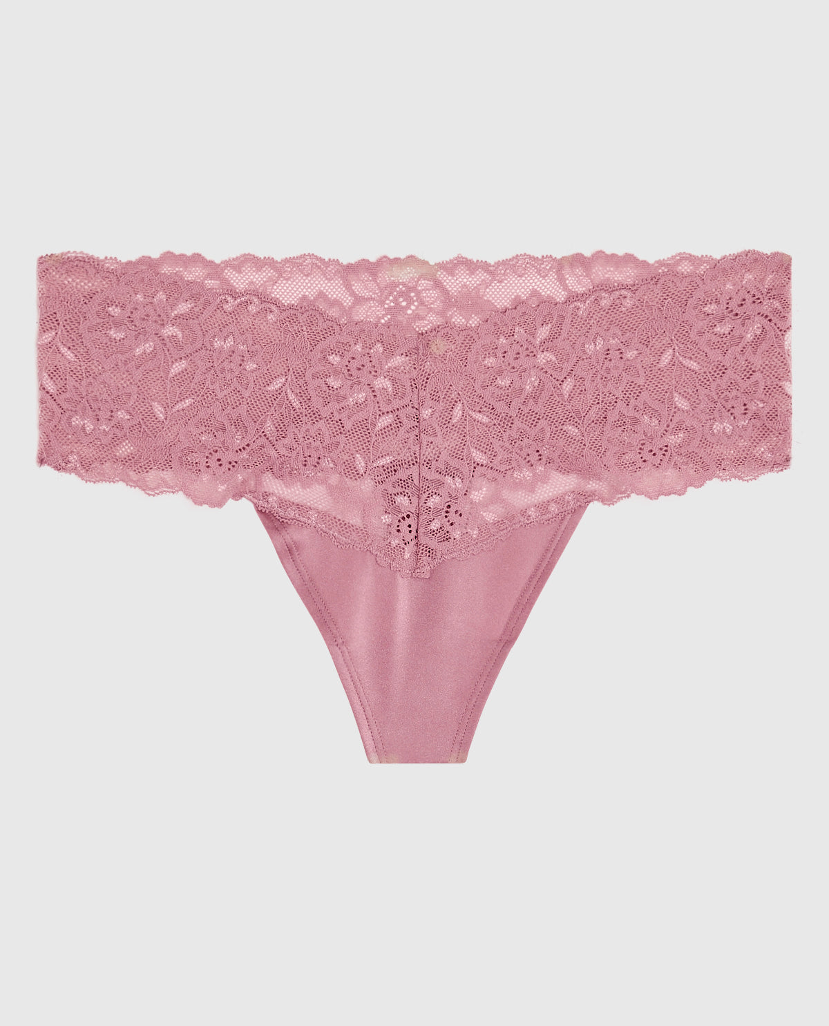 Magnificent Lace Thong Panty in Sheer Mauve