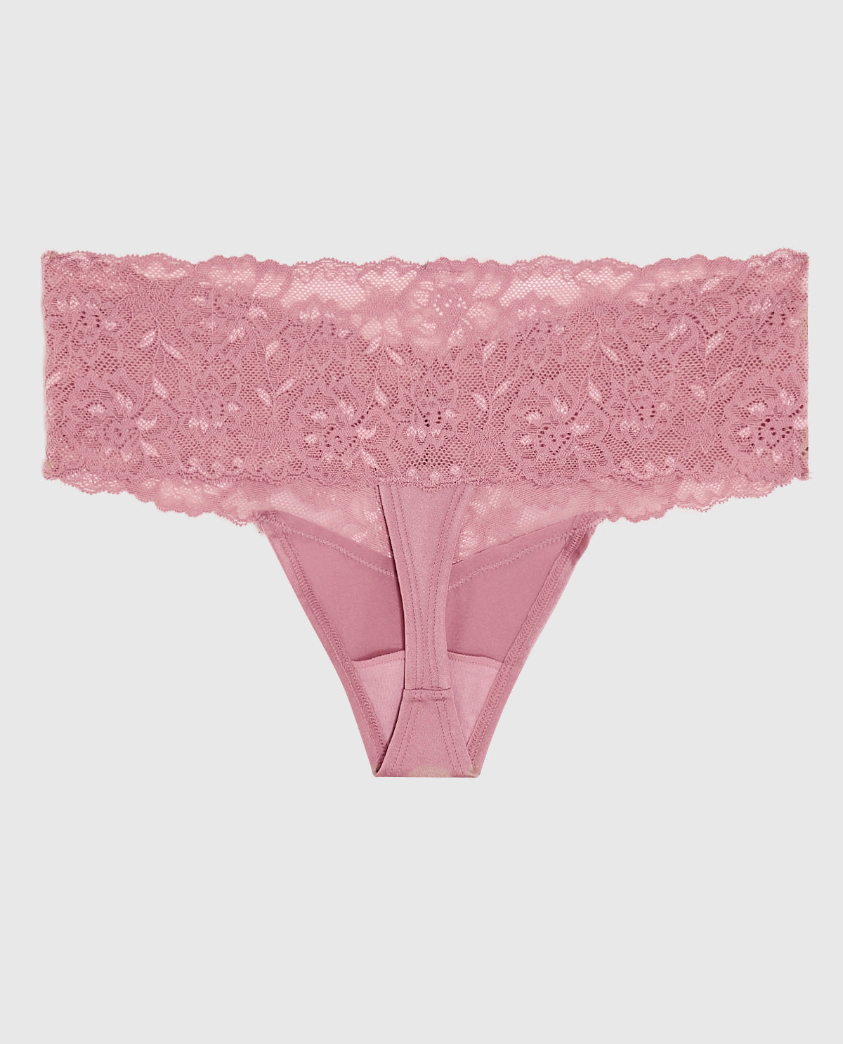 Magnificent Lace Thong Panty in Sheer Mauve