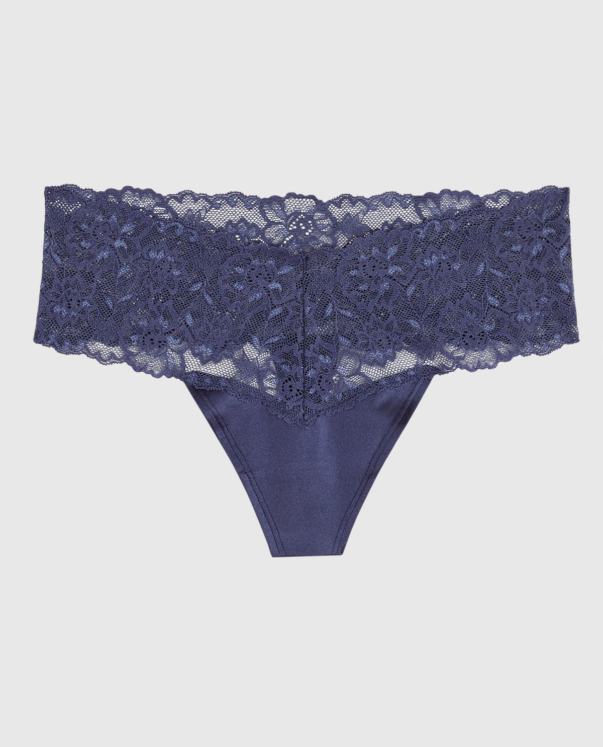 Magnificent Lace Thong Panty in Dusk Blue