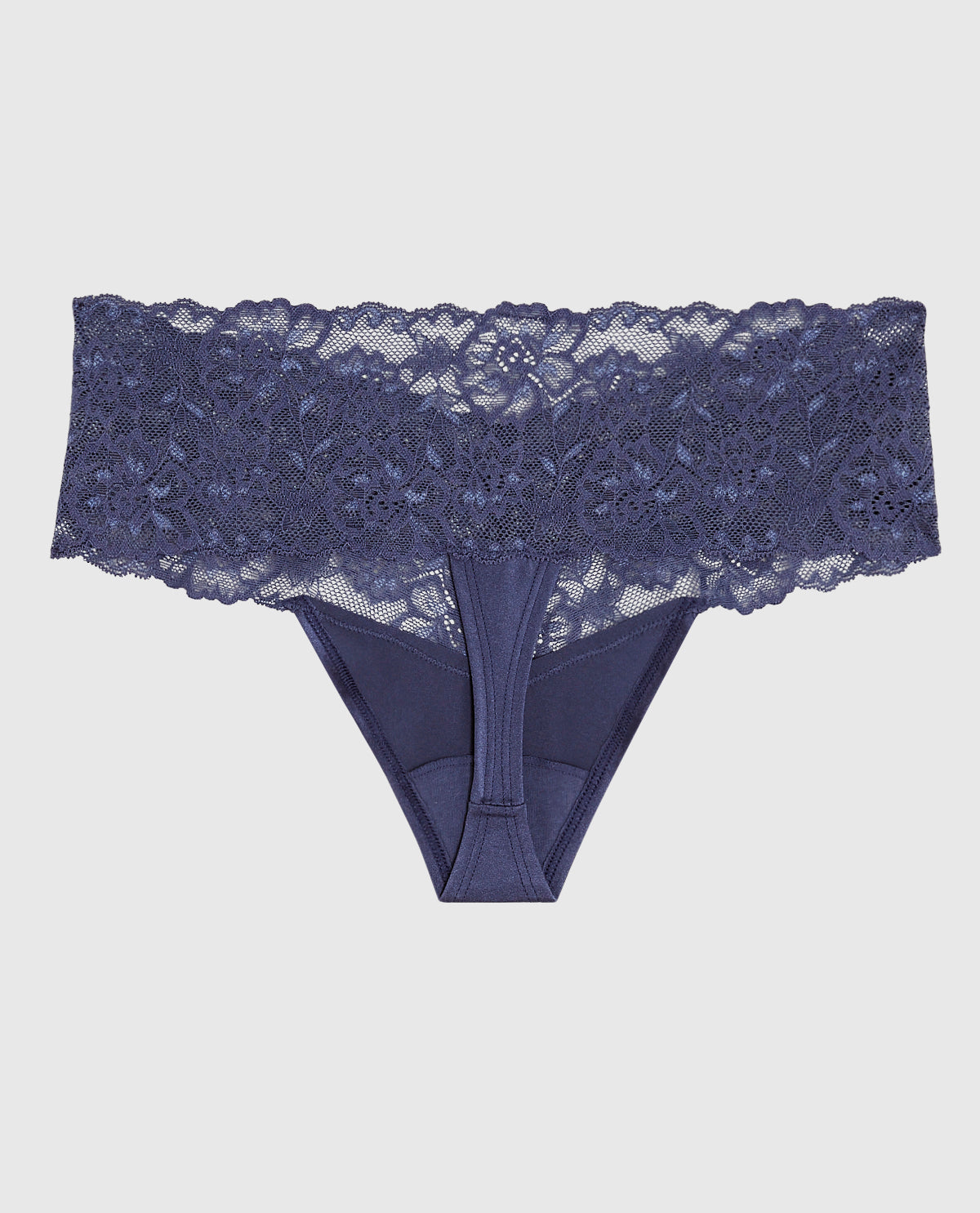 Magnificent Lace Thong Panty in Dusk Blue