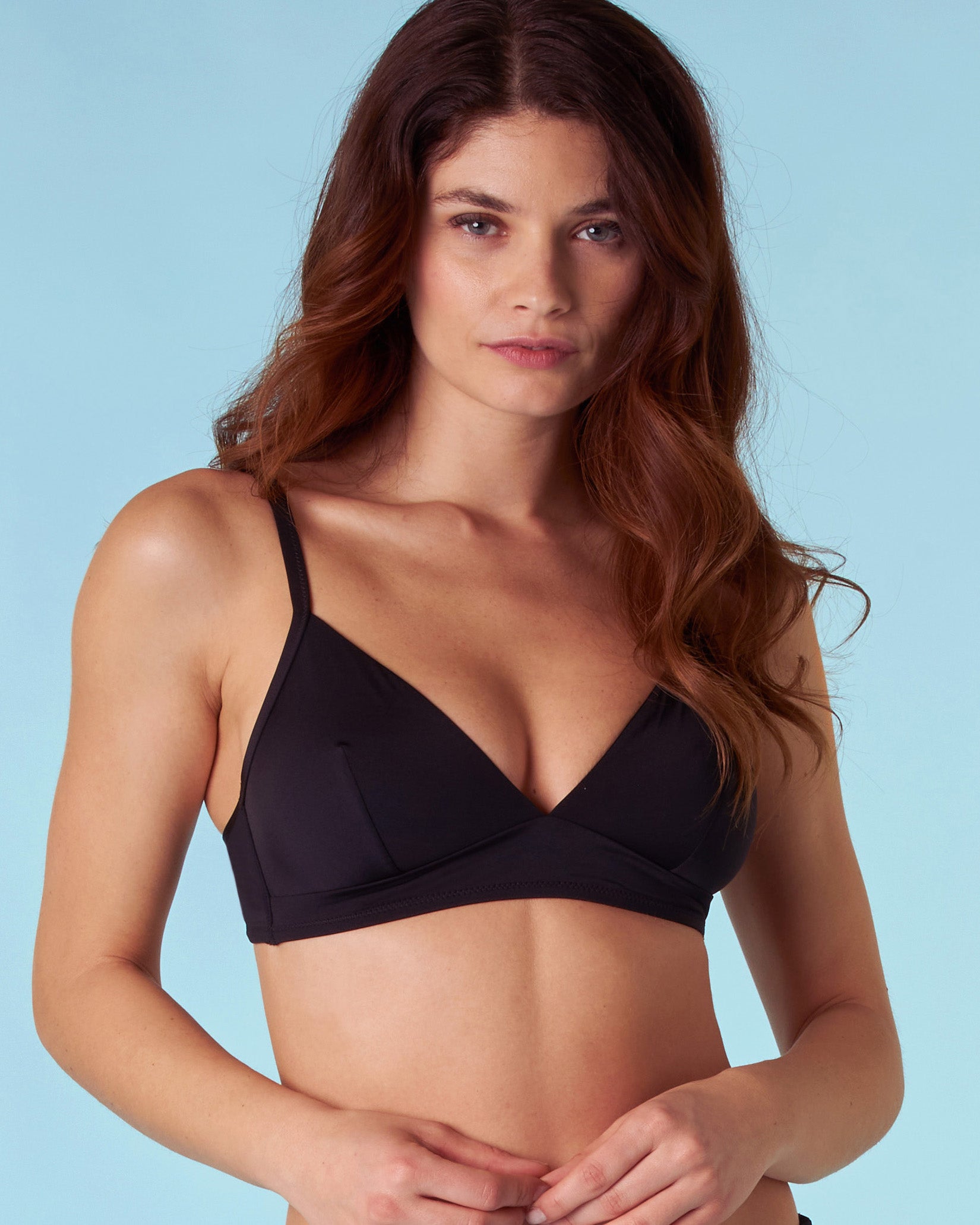 Triangle Bikini Top in Tuxedo Black