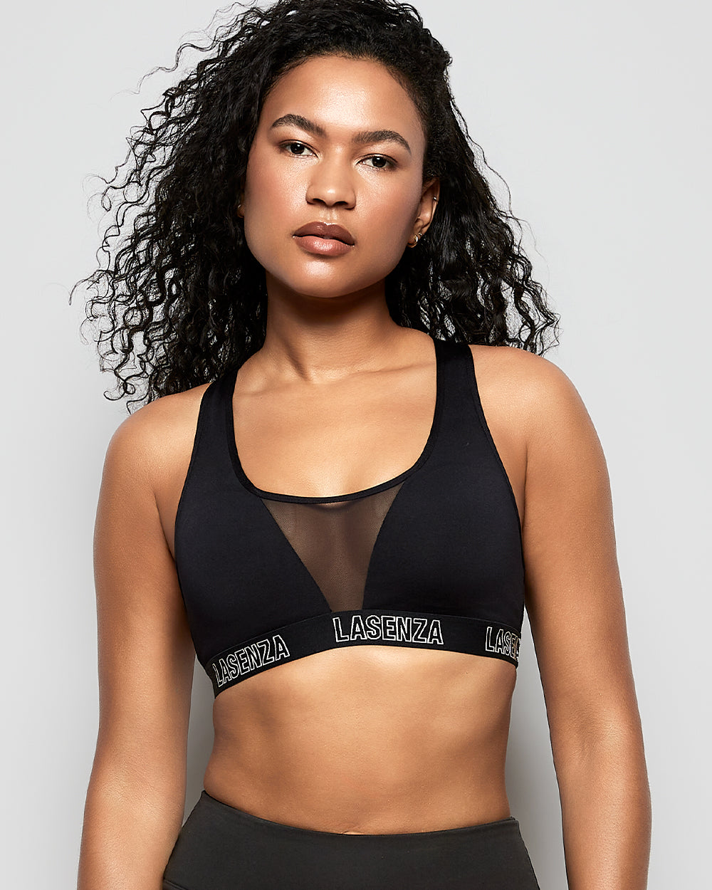 Low Impact Logo Sports Bra in Black