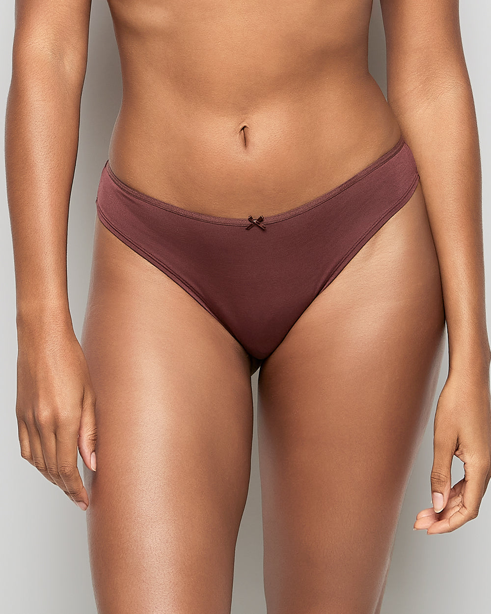 Thong Panty with Bow in Dusty Cedar