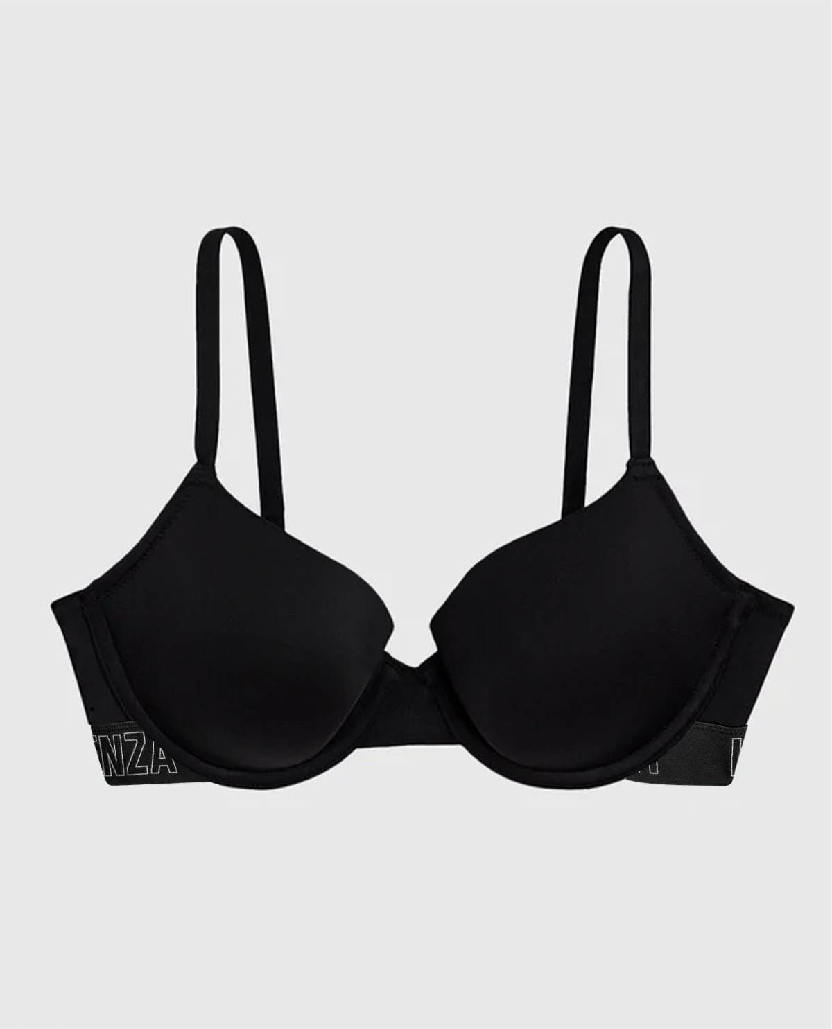 Lightly Lined Demi Bra with Logo in Black